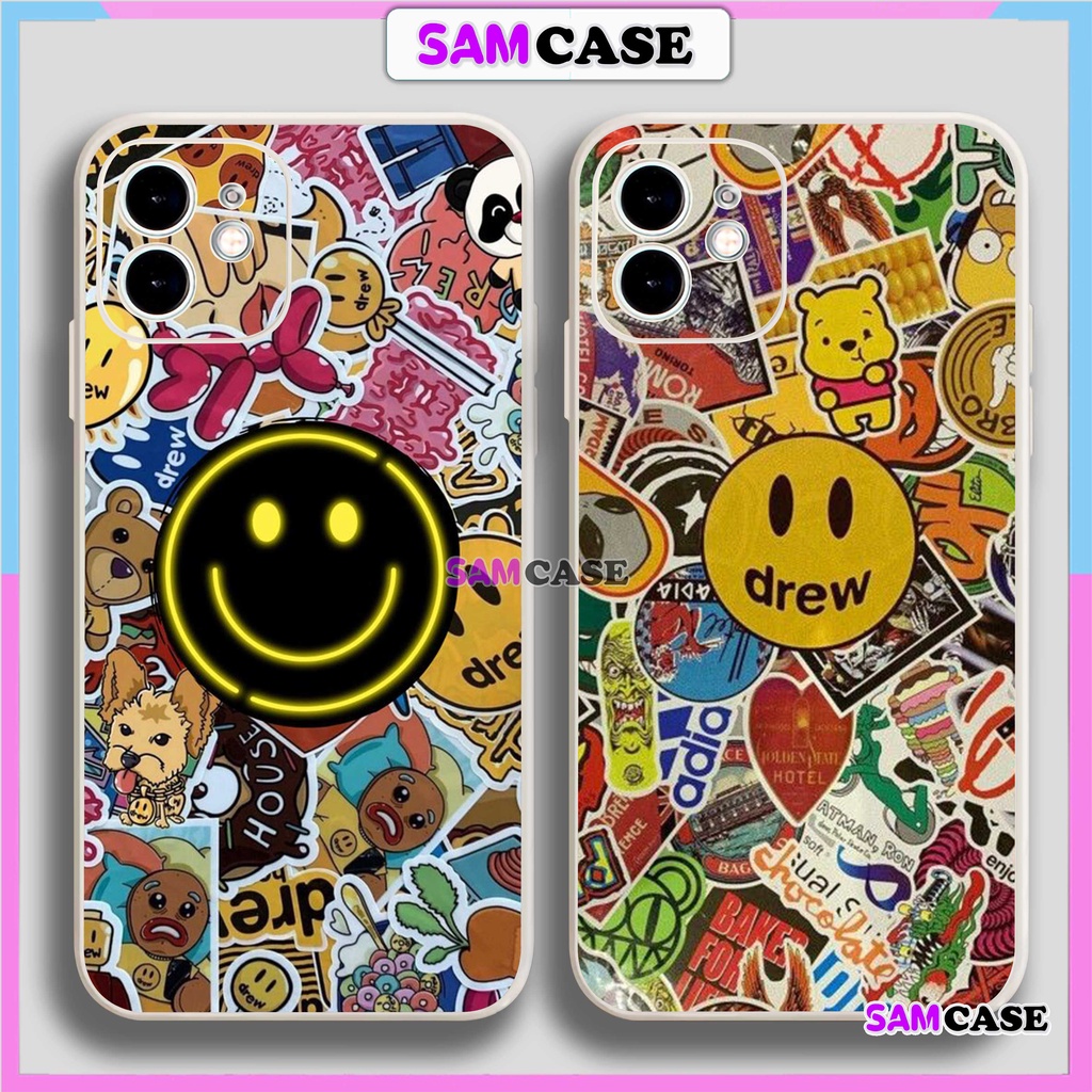 Ốp lưng iPhone 6/6s/7/8/X/XS/11/12/13/14 Pro Plus Max viền vuông chống sốc bảo vệ camera silicon mềm hình Drew19-1