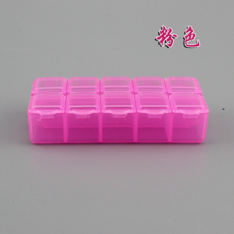 Hộp Nhựa Trong Suốt 10 Ngăn Đựng Trang Sức Tiện Dụng