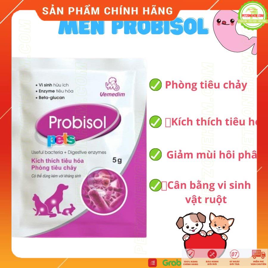 Men tiêu hóa chó mèo ⚜ FREESHIP ⚜ Probisol Pet 5g ( 01gói), phòng tiêu chảy, tăng đề kháng