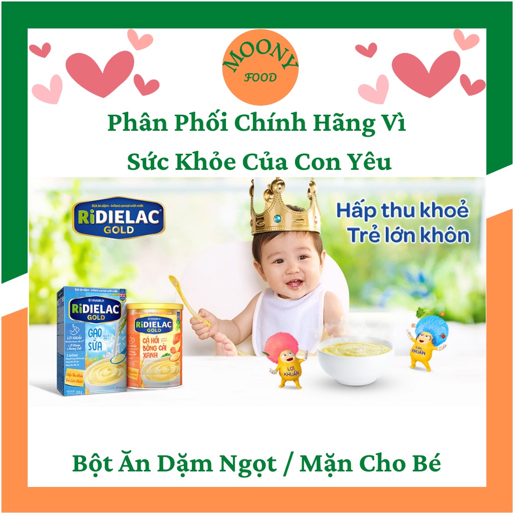 Bột Ăn Dặm Ridielac Cho Bé Từ 6 Tháng Đến 24 Tháng Tuổi 4 Vị Mặn Hộp 200G