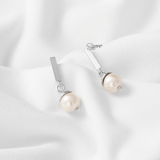Bông tai bạc 925 kết hợp Ngọc trai nuôi Pearl Drop - Shimmer Silver