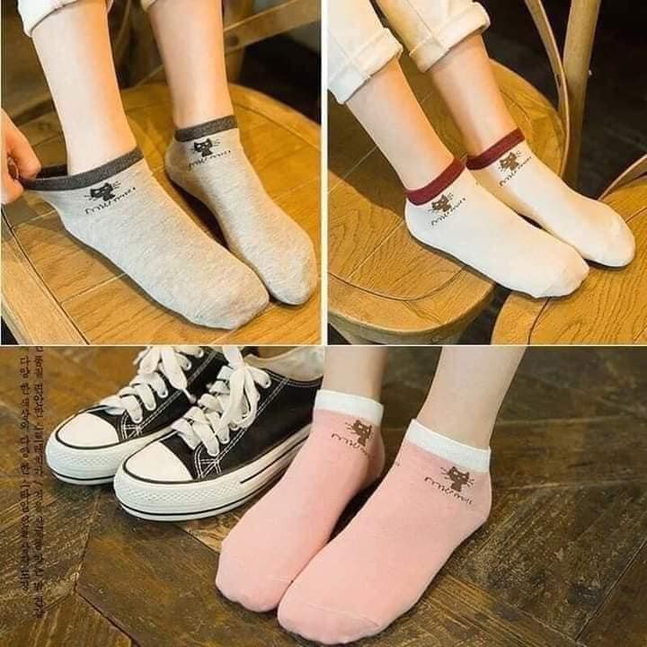 Tất mèo nữ cổ ngắn set 10 siêu xinh dễ thương dễ đi hàng loại 1-giadungsieure