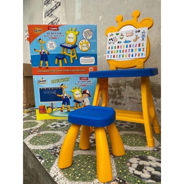 bộ bàn ghế có bảng học nam châm 3in1 growfreeshiphkm sữa grow