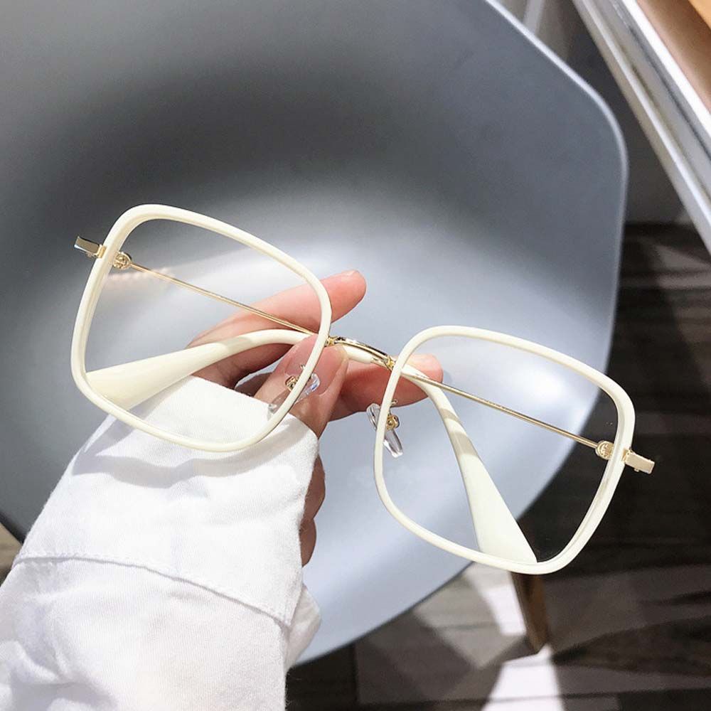 Kính mắt chống ánh sáng xanh gọng vuông lớn phong cách Hàn Quốc cổ điển thời trang unisex