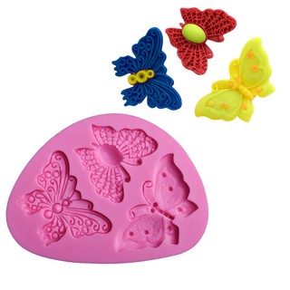 Khuôn silicon 3D 3 bướm to