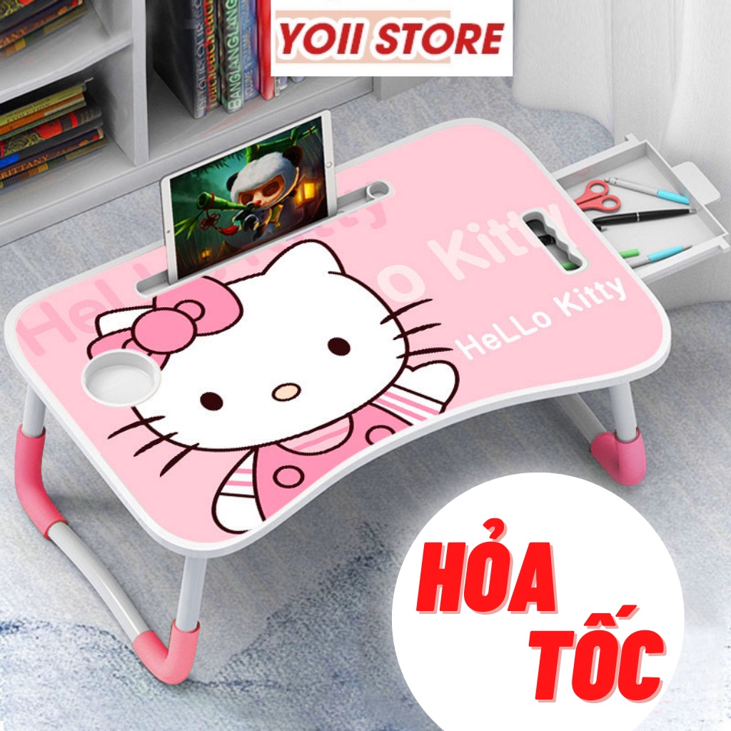 Bàn học làm việc gấp gọn thông minh có khe cắm ipad điện thoại 2022