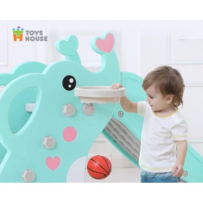 Cầu trượt kèm bóng rổ chú voi đứng tinh nghịch Toys House