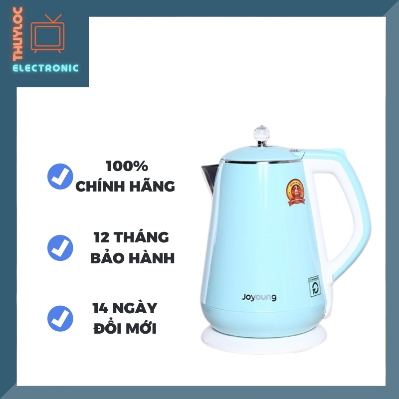 Ấm đun siêu tốc Joyoung K15-F628 1.5L, Xanh ngọc/Trắng, Chống bỏng, Tự động tắt