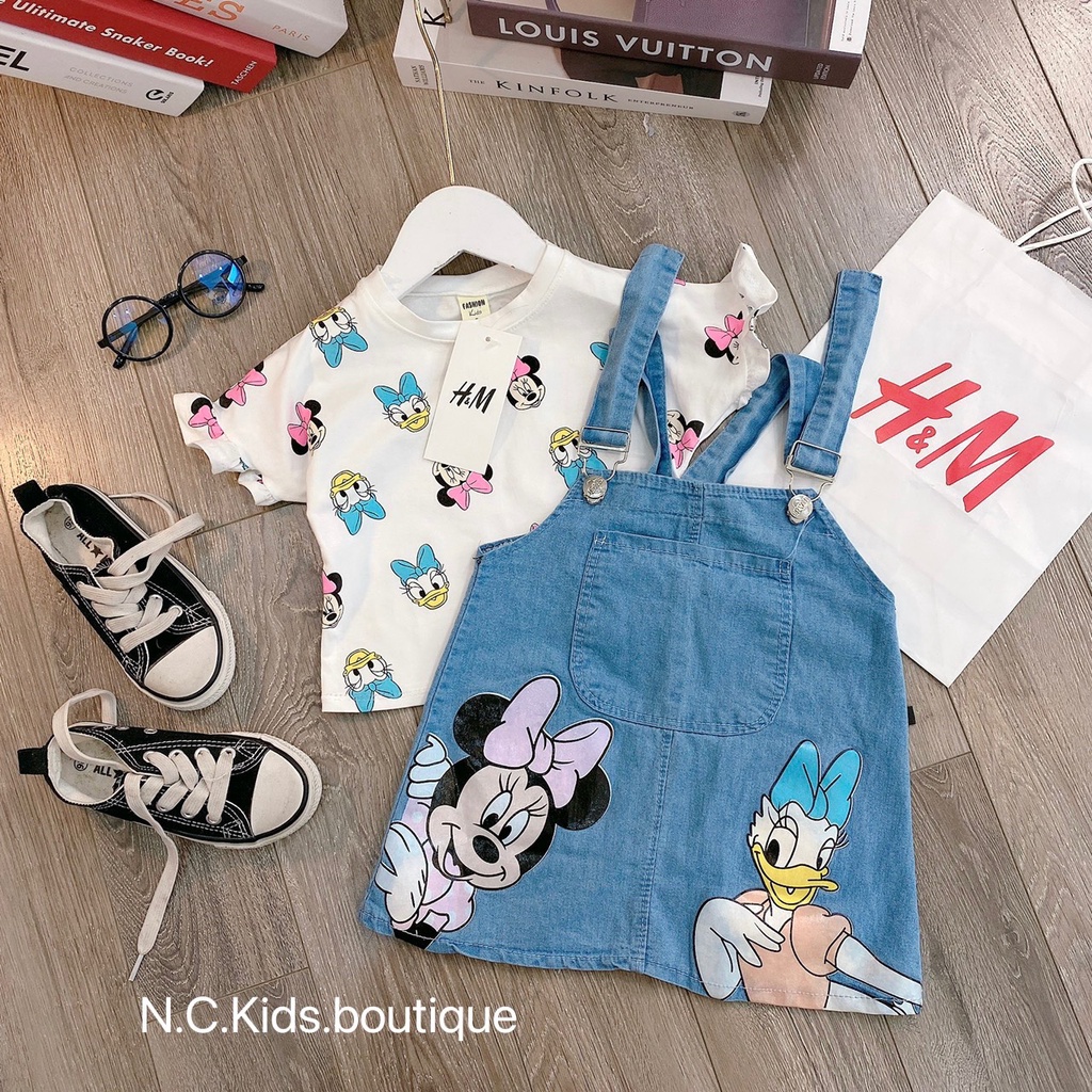 Set yếm váy mickey donal hàng đẹp bé gái