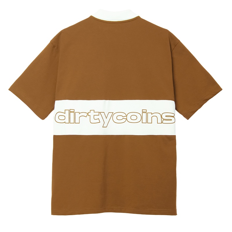 Áo thun DirtyCoins Striped Polo Shirt - Brown