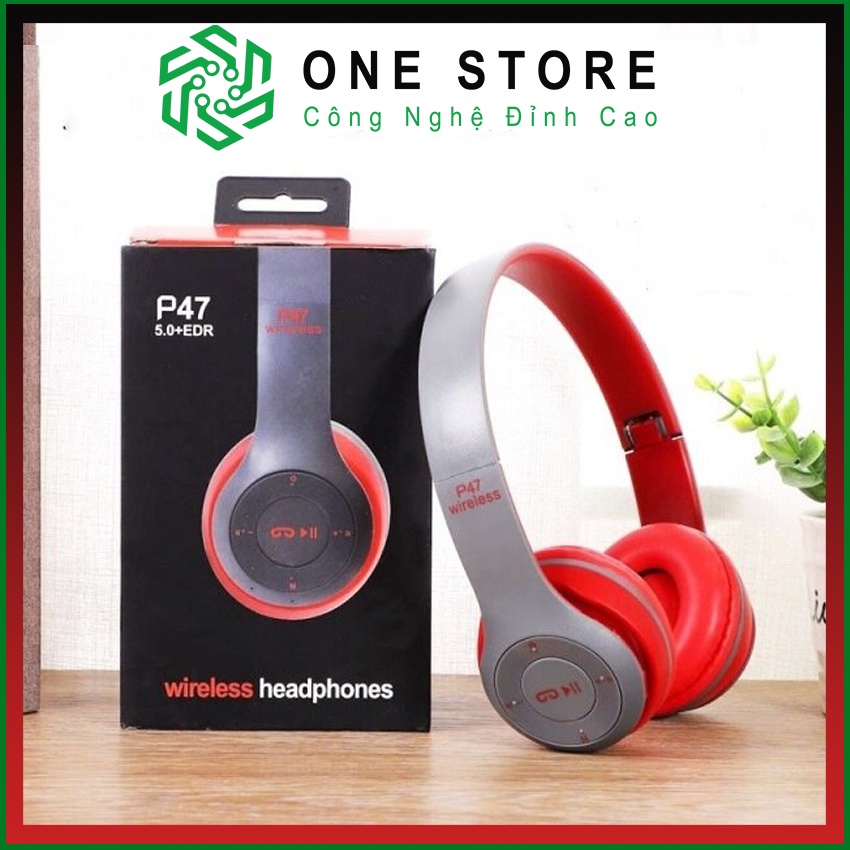 Tai Nghe Chụp tai P47 Tai Nghe Buetooth Không Dây Âm Thanh Cực Hay, Nghe Nhạc, Xem Phim, Học Online BH 1 đổi 1 ONESTORE