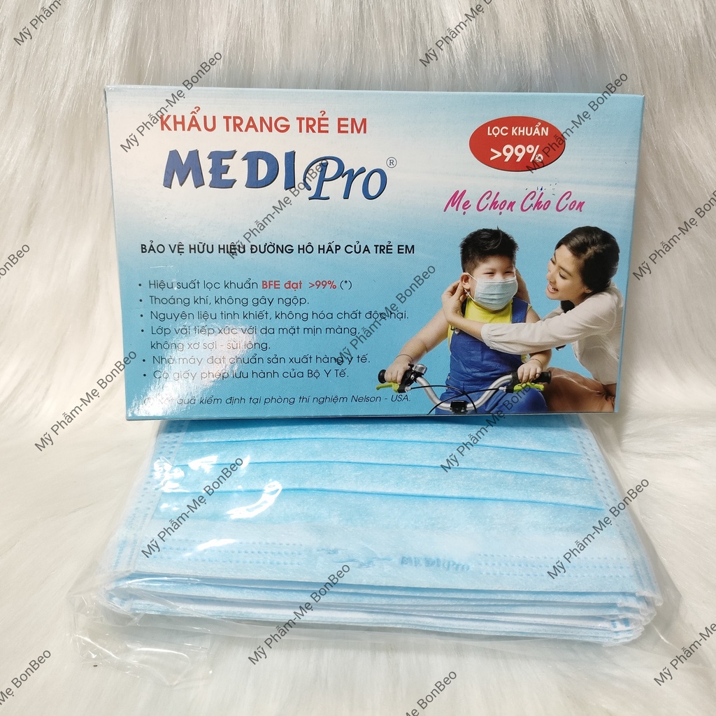 Khẩu trang trẻ em Medi pro 3 lớp-Hộp 10 cái