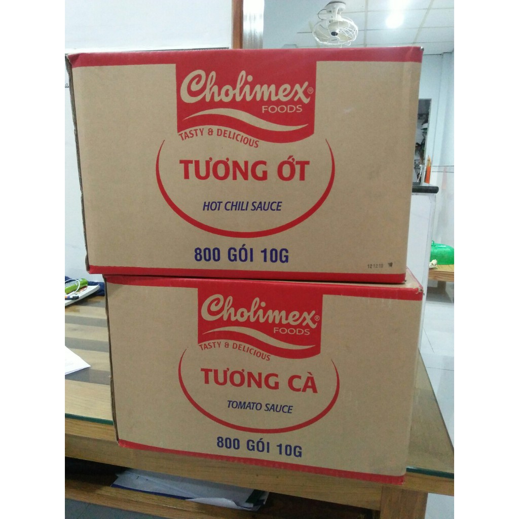 Thùng tương cà gói, tương ớt gói Cholimex gói nhỏ 10g