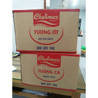 Thùng tương cà gói, tương ớt gói Cholimex gói nhỏ 10g