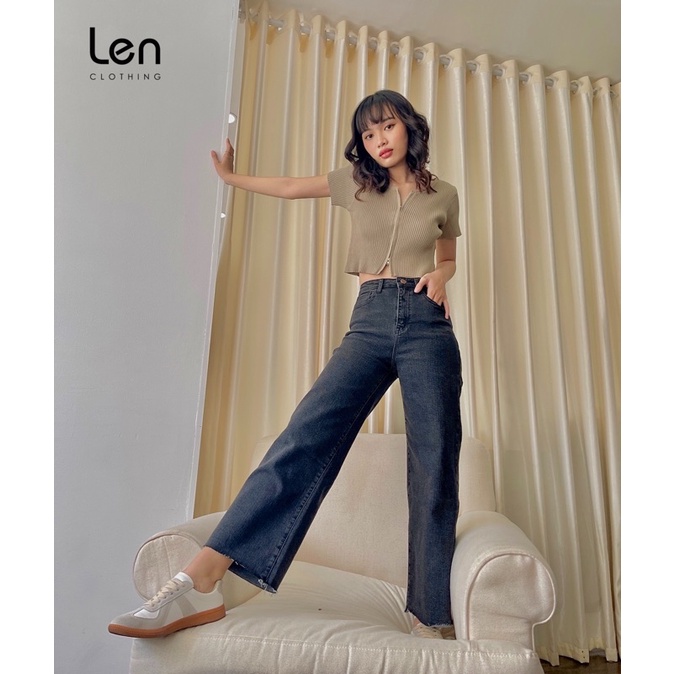quần cullotes jeans LEN màu xám 7768
