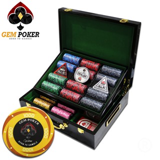 VALI GỖ 500 CHIP PHỈNH POKER SỨ CERAMIC CYCLONE