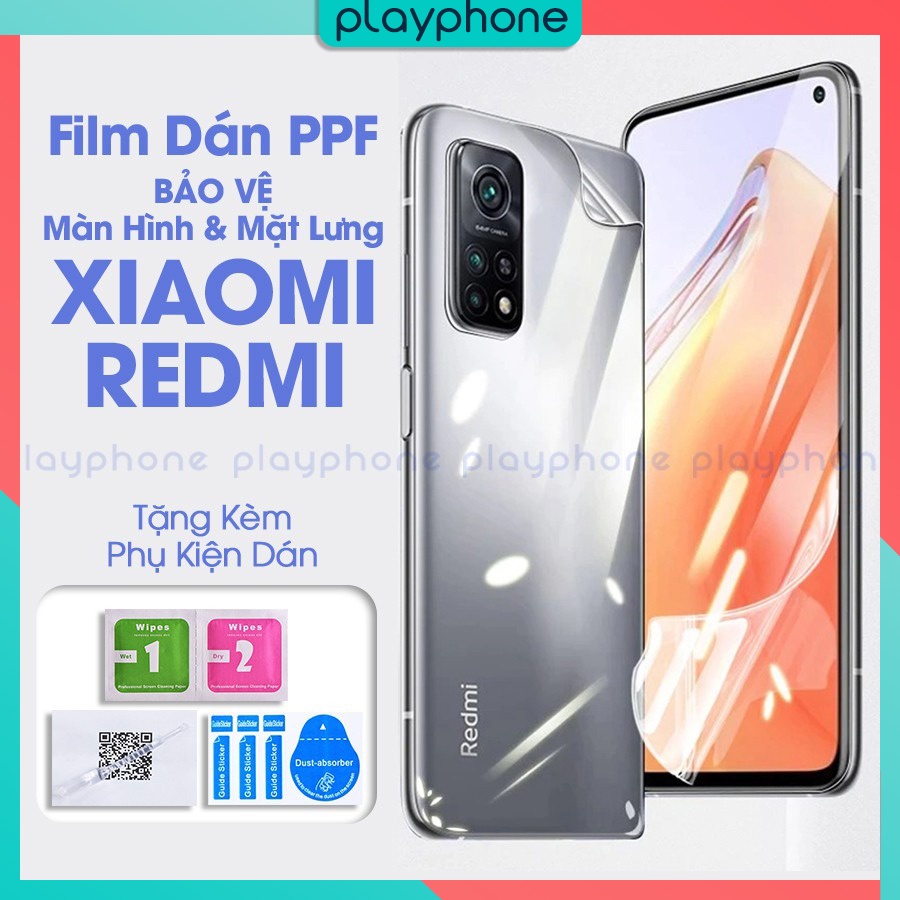 Miếng Dán PPF Màn Hình Mặt Lưng Xiaomi Note11 Poco C40 X3 Pro X2 F1 Redmi 9A 9C K40 K30 K20 K30i Ultra 4G 5G Xiaomi 12