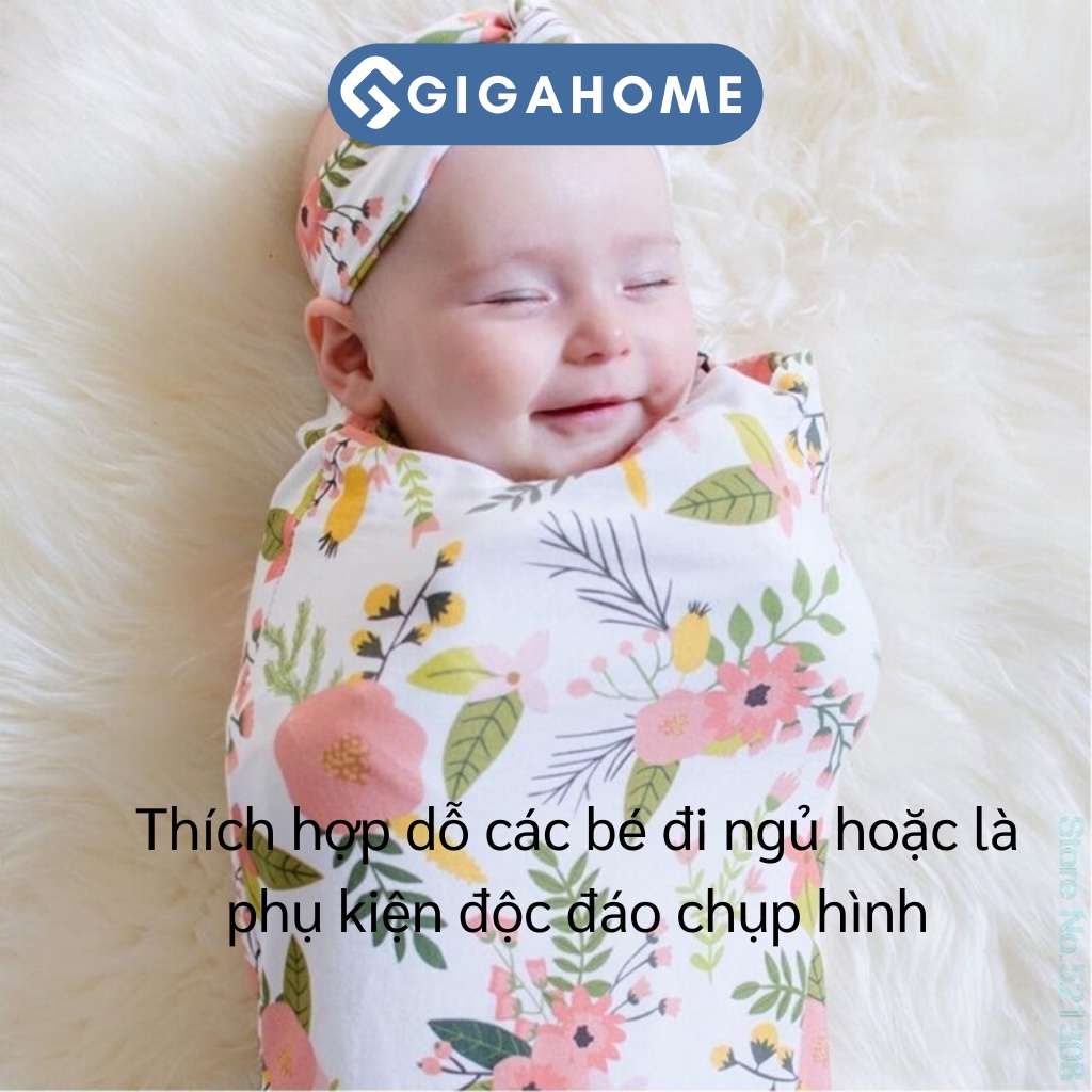 Nhộng Chũn Ủ Kén Tặng Kèm Băng Đô GIGAHOME Cho Trẻ Sơ Sinh Giúp Bé Dễ Ngủ Hơn 7193