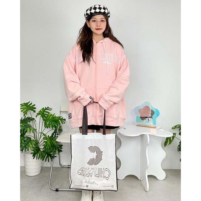 Áo  Hoodie Zip Big Logo CHILICLUB ( Hồng-Nâu)