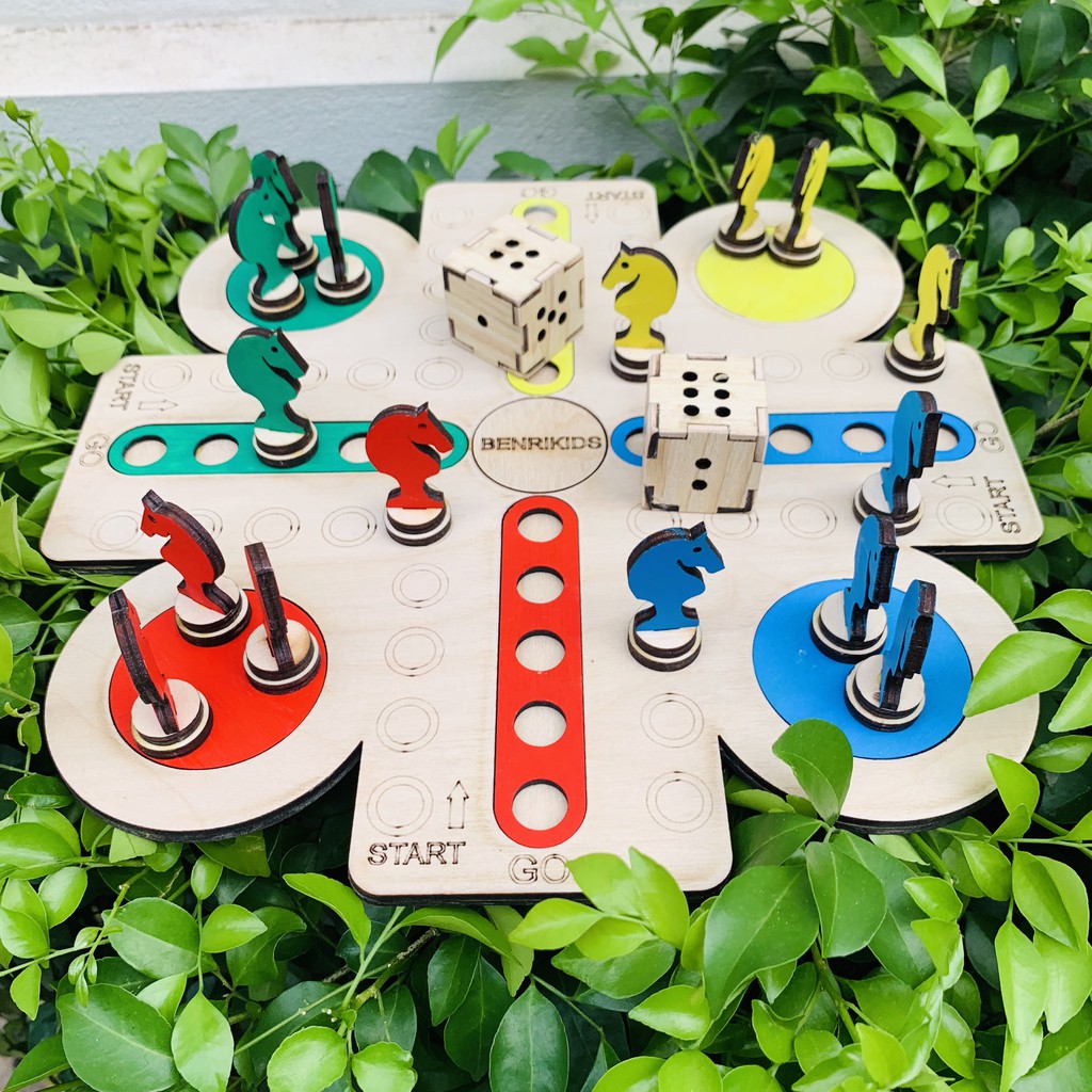 Đồ Chơi Gỗ Board Game Handmade Cờ Đua Ngựa Trò Chơi Gia Đình Vui Nhộn,Quà Tặng Kỳ Nghỉ Hè Cho Bé