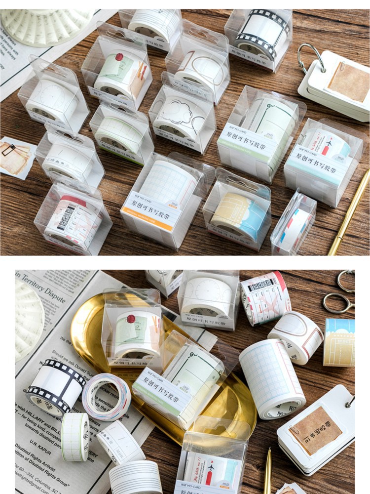 DecorMe Washi caro ticket phong cách vintage cuộn 5 mét trang trí sổ bullet journal