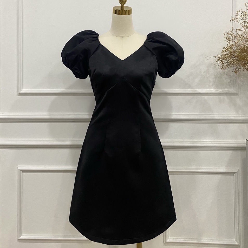 Đầm nữ cổ V, tay bồng, đầm thiết kế sang trọng TK Fashion - DK912 Bóng