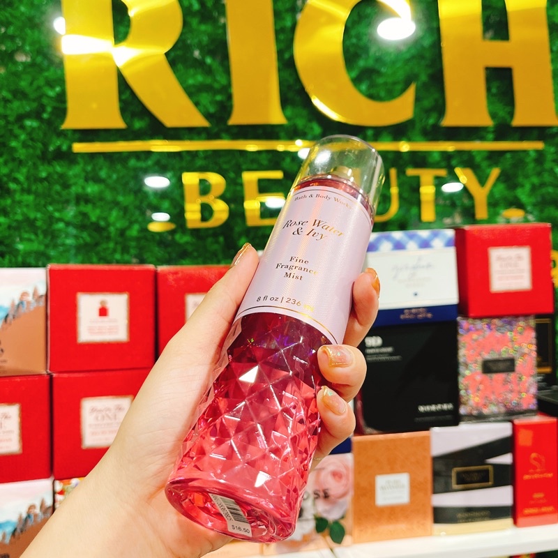 ROSE WATER &amp; IVY - Xịt Thơm Toàn Thân Body Mist Bath &amp; Body Works Usa