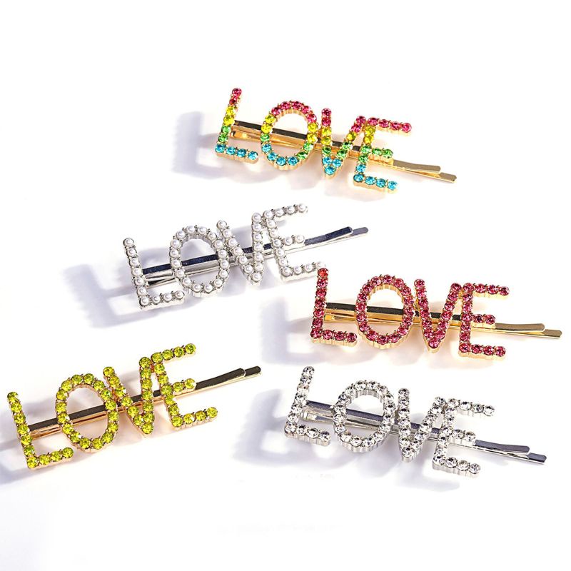 Kẹp Tóc Đính Đá Chữ Cái Tiếng Anh Lấp Lánh Thời Trang Cho Nữ