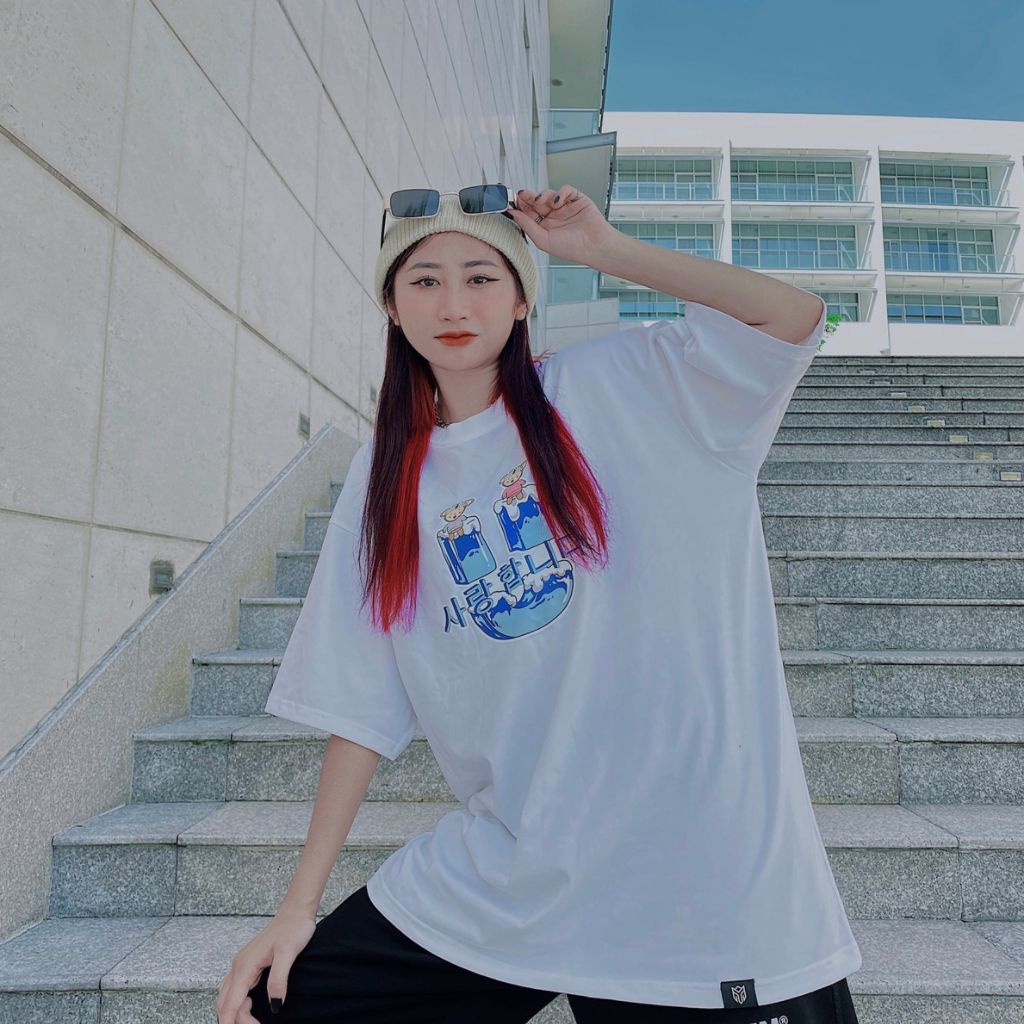 Áo Thun Nam Nữ  Sanminhchau Unisex Tay Lỡ , Áo Phông Tay Lỡ Unisex Form Rộng Oversize Streetwear