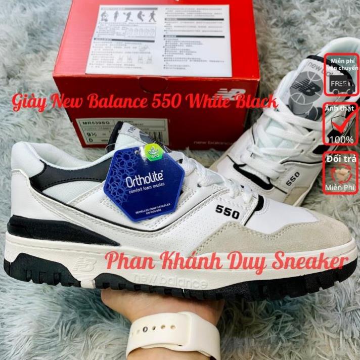 Giày new balance 550 white black nb đen trắng bb550