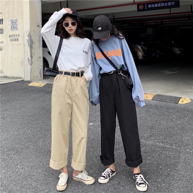 Quần Dài Lưng Cao Ống Rộng Phong Cách Hàn Quốc 2021 Cho Nữ | BigBuy360 - bigbuy360.vn