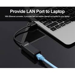 USB Ra Lan UNITEK Y1468 .Cáp USB 2.0 -> LAN UNITEK - Chính Hãng 100%, Bảo Hành 12 Tháng - 1 Đổi 1