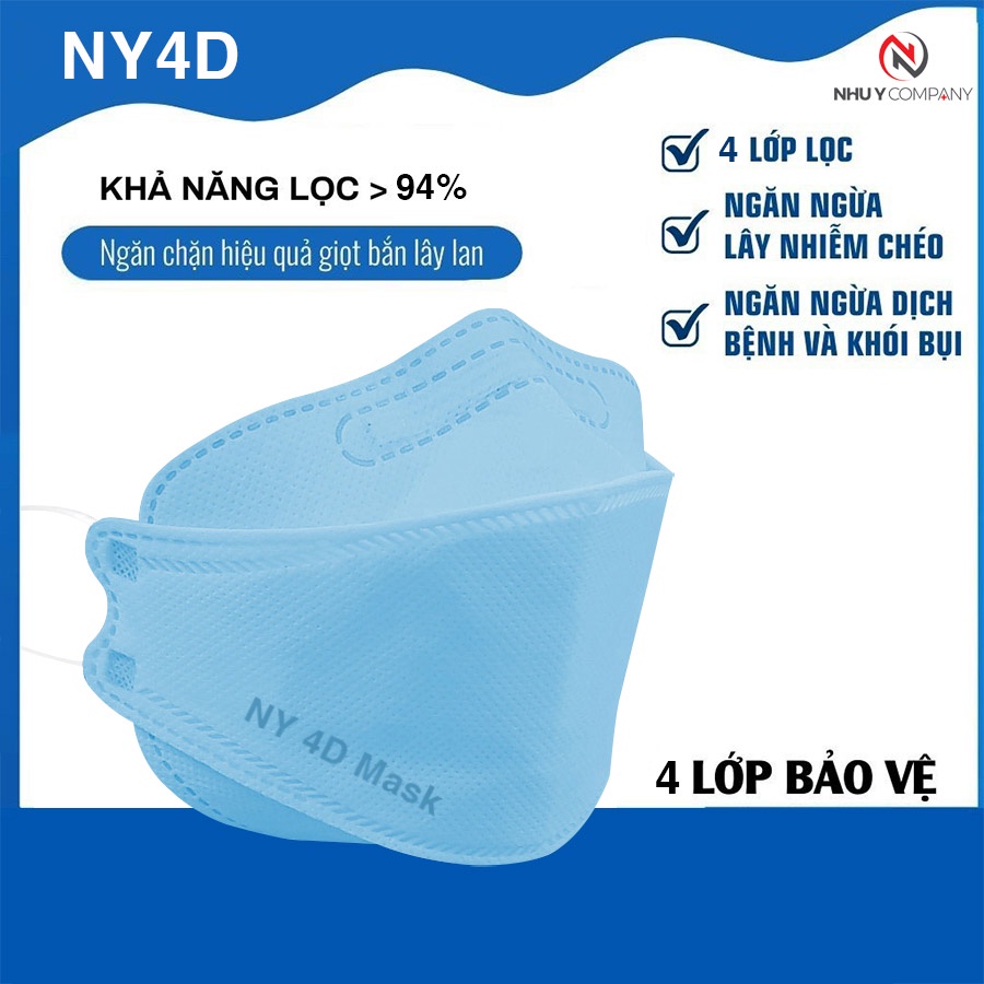 Khẩu Trang KF94 4 Lớp Cao Cấp 10 CÁI/SET  Kiểu Hàn Quốc Đạt Tiêu Chuẩn Bộ Y Tế