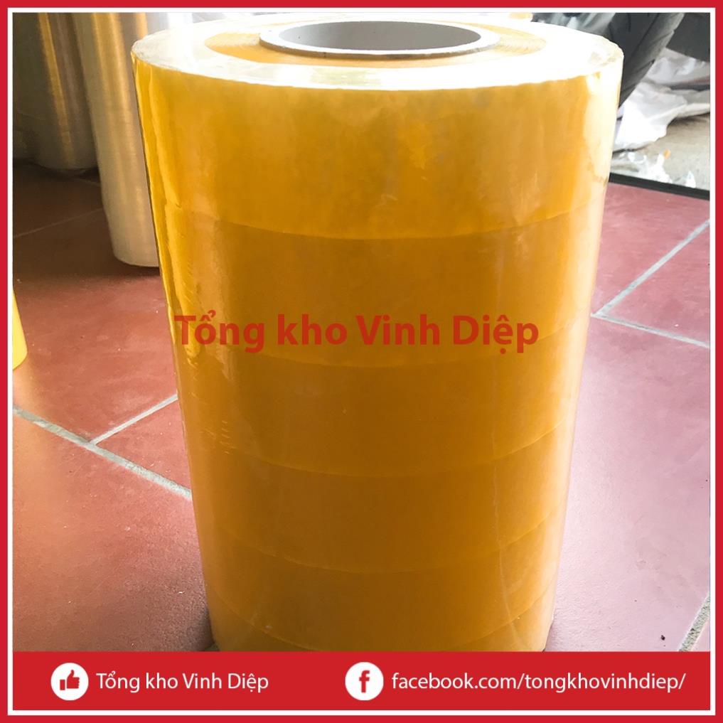 01 cuộn băng dính 1kg băng keo 1kg lõi nhựa 7mm 3 màu trong suốt, vàng chanh, nâu