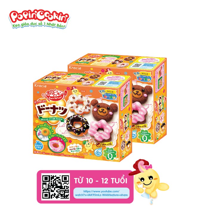 Combo 2 hộp kẹo đồ chơi Popin cookin Donuts - Bộ làm bánh Donut