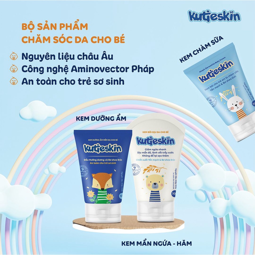 Kem bôi Kutieskin 30gr giành cho da bé sơ sinh và trẻ nhỏ bị rôm sảy muỗi đốt côn trùng cắn