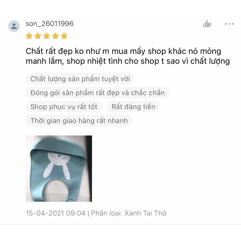 Yếm Ăn Dặm Sillicon Cao Cấp Cho Bé, Có Máng Chống Rơi Rớt Thức Ăn Ra Ngoài, Hình Thỏ Cực Xinh, An Toàn Cho Bé