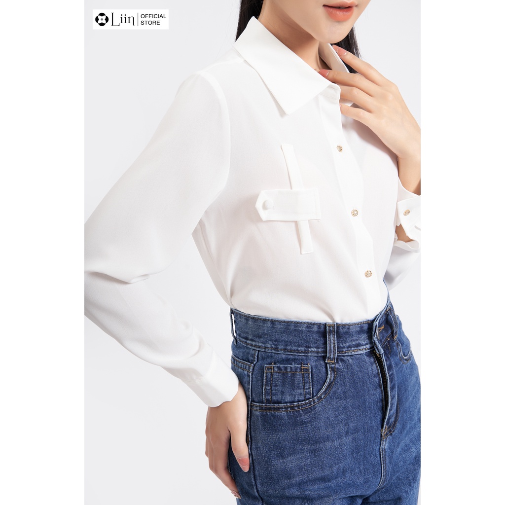 Áo sơ mi Linbi cao cấp kiểu dáng công sở basic chất vải đũi kiểu dáng trẻ trung, thanh lịch liin clothing SM3915