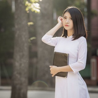 Áo dài trắng học sinh lụa mĩ cao cấp