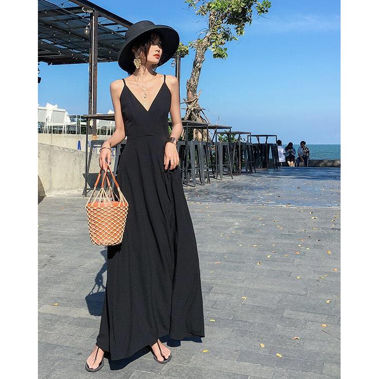 [GIÁ HỦY DIỆT] Váy 2 dây lụa trơn đi biển, đi tiệc siêu xinh sang hịn (ảnh thật,fedback khách hàng) | BigBuy360 - bigbuy360.vn