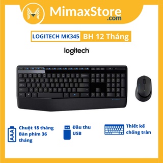 Bộ bàn phím chuột không dây logitech mk345 | hàng chính hãng logitech | bảo hành 12 tháng | mimax store