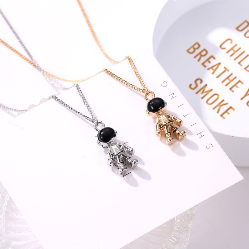Vòng Cổ Mặt Hình Phi Hành Gia Bằng Kim Loại Cá Tính Cho Cặp Đôi