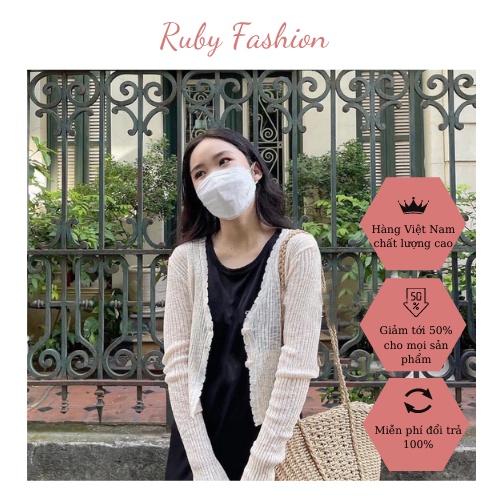 Áo len cổ V khoác mỏng mùa thu loại đẹp RUBY FASHION