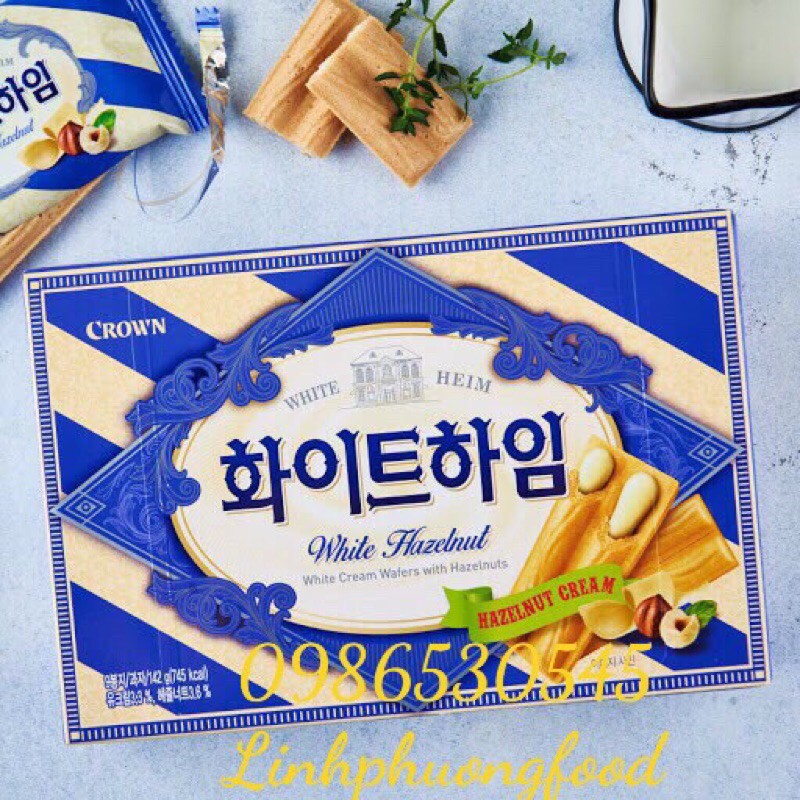 Crown Bánh White Heim hộp 142g Hàn Quốc