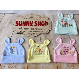 (Được chọn size và màu) Mũ sơ sinh hình thêu tai thỏ (gấu) có nhiều size / Nón em bé