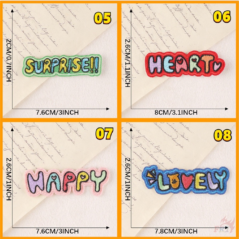 ♥ Miếng Dán Ủi Hình Chữ Tiếng Anh Ngữ Tiếng Anh Ngọt Ngào / Hạnh Phúc / Đáng Yêu / Tốt / Bất Ngờ Sắt ♥ 1 Sticker Ủi Thêu Hình Chữ Corlorful