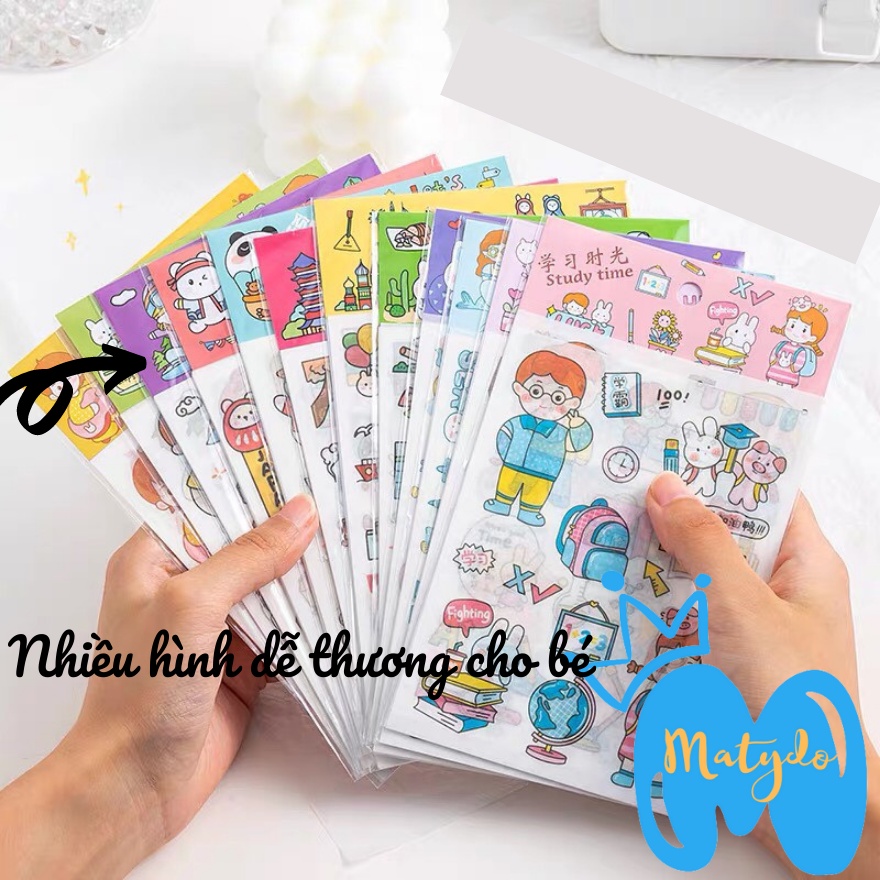 Sticker decal dán bình nước, sổ tay nhiều hình dễ thương