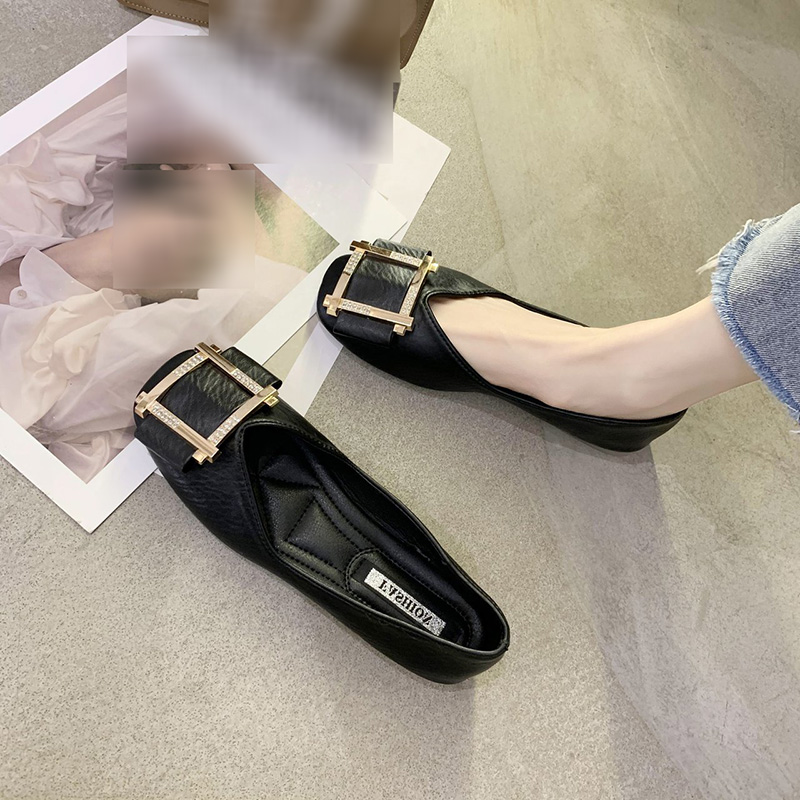 Giày bệt búp bê đế bằng mũi vuông phong cách Hàn Quốc dành cho nữ