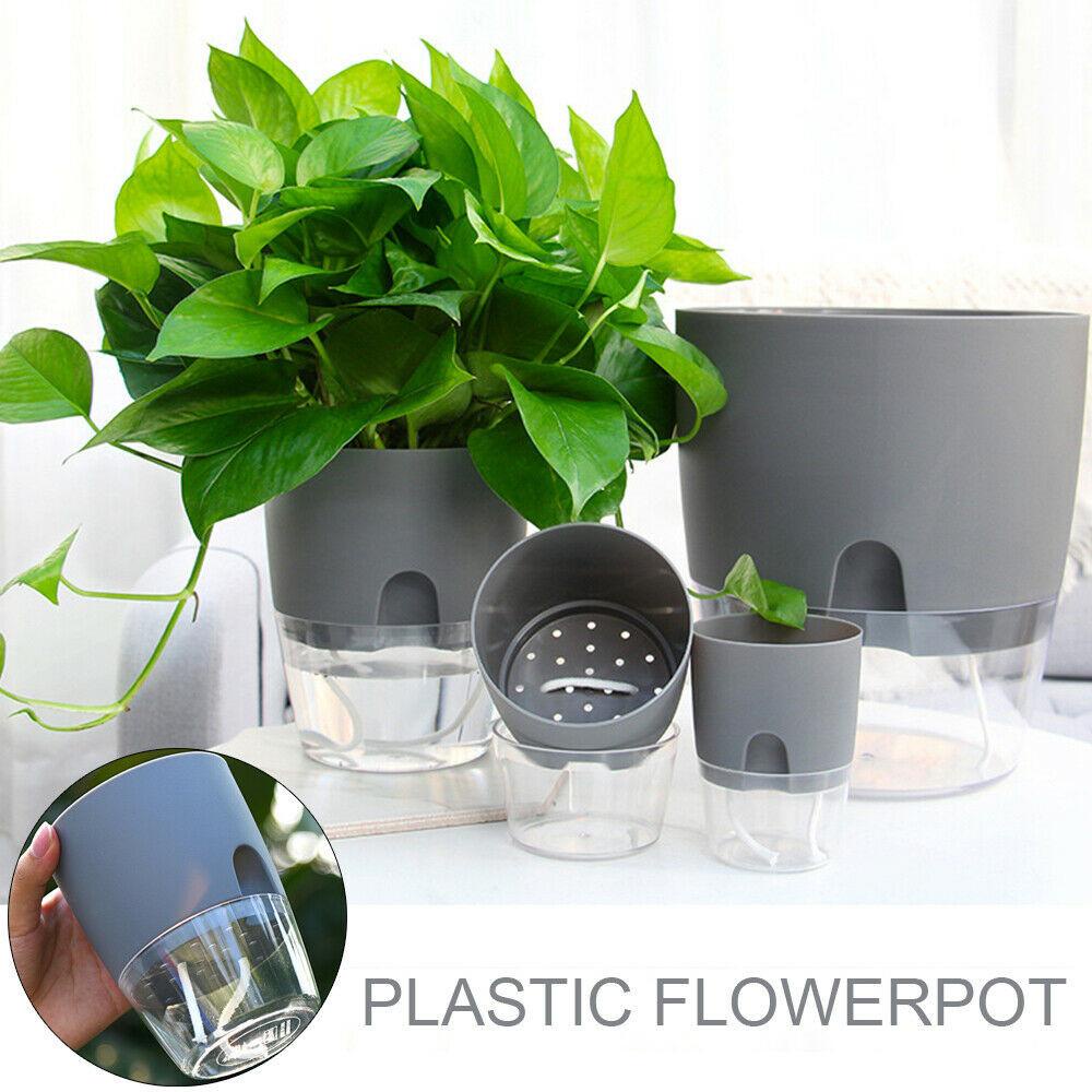 LEISURE Chậu Trồng Cây Thủy Canh 2 Lớp Trong Suốt Hình Tròn Hấp Thụ Nước Kèm Dây Thừng cotton