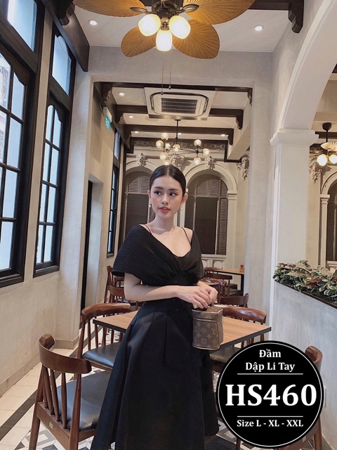Đầm bigsize nữ dập li thiết kế dáng xòe dự tiệc sang chảnh HS460 - Màu trắng đen - size 55-90kg L XL XXL | BigBuy360 - bigbuy360.vn
